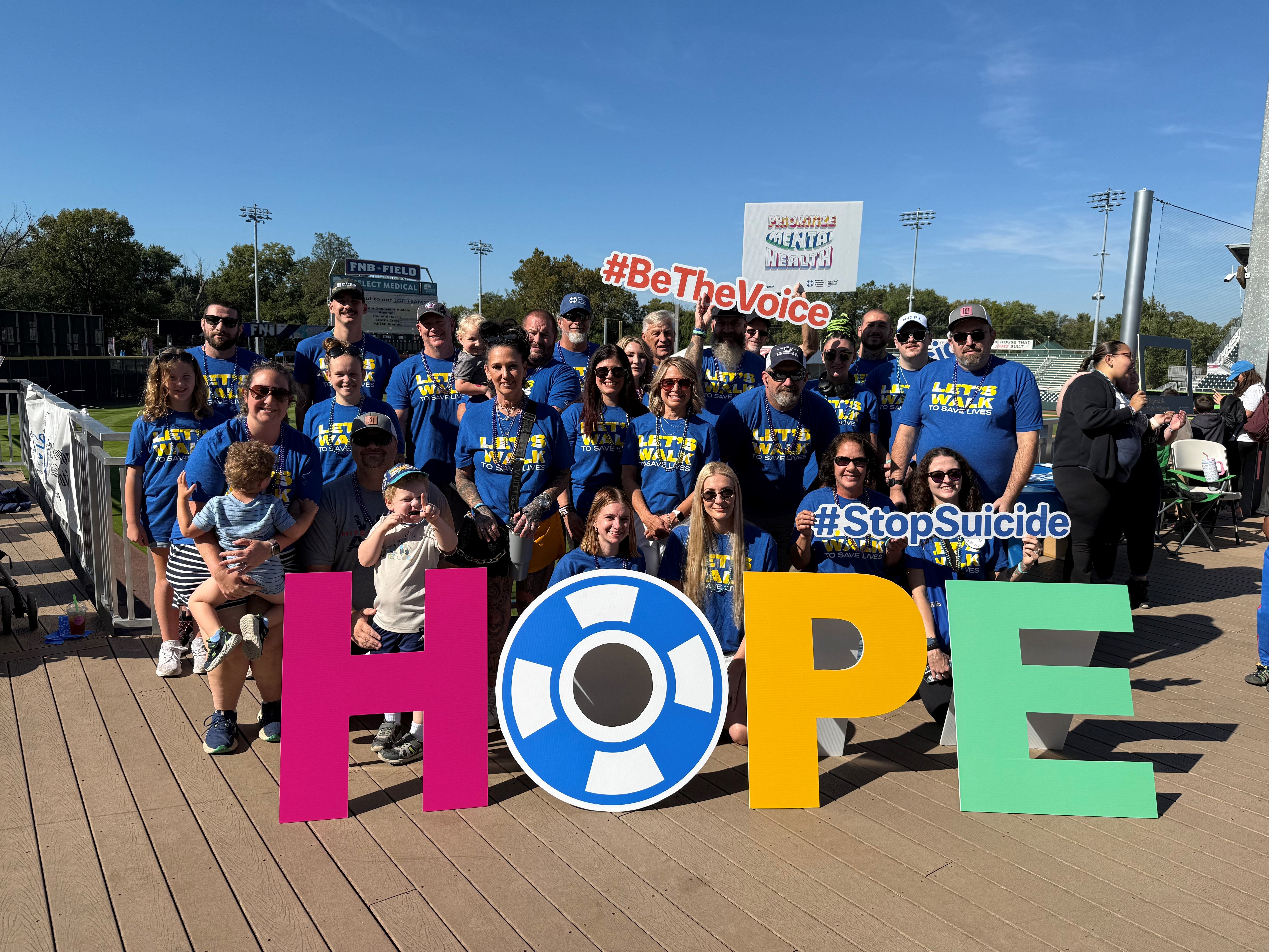 MITER Foundation team members and families participated in an Out of the Darkness walk in Harrisburg, PA.