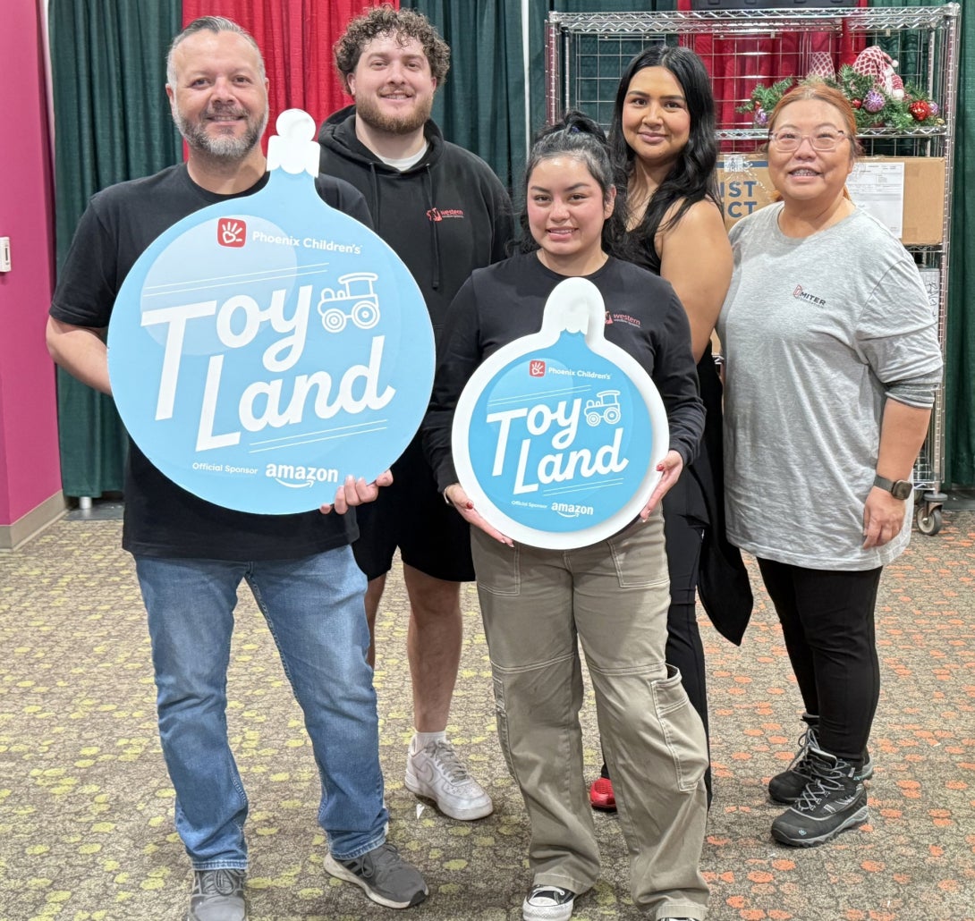 MITER Brands team members volunteered at the December 2025 Phoenix Children’s Hospital Toy Land holiday initiative, which provided toys to patients and their siblings.